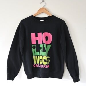Vintage Air Waves Hollywood California Neon Lettering Sweatshirt Size Small